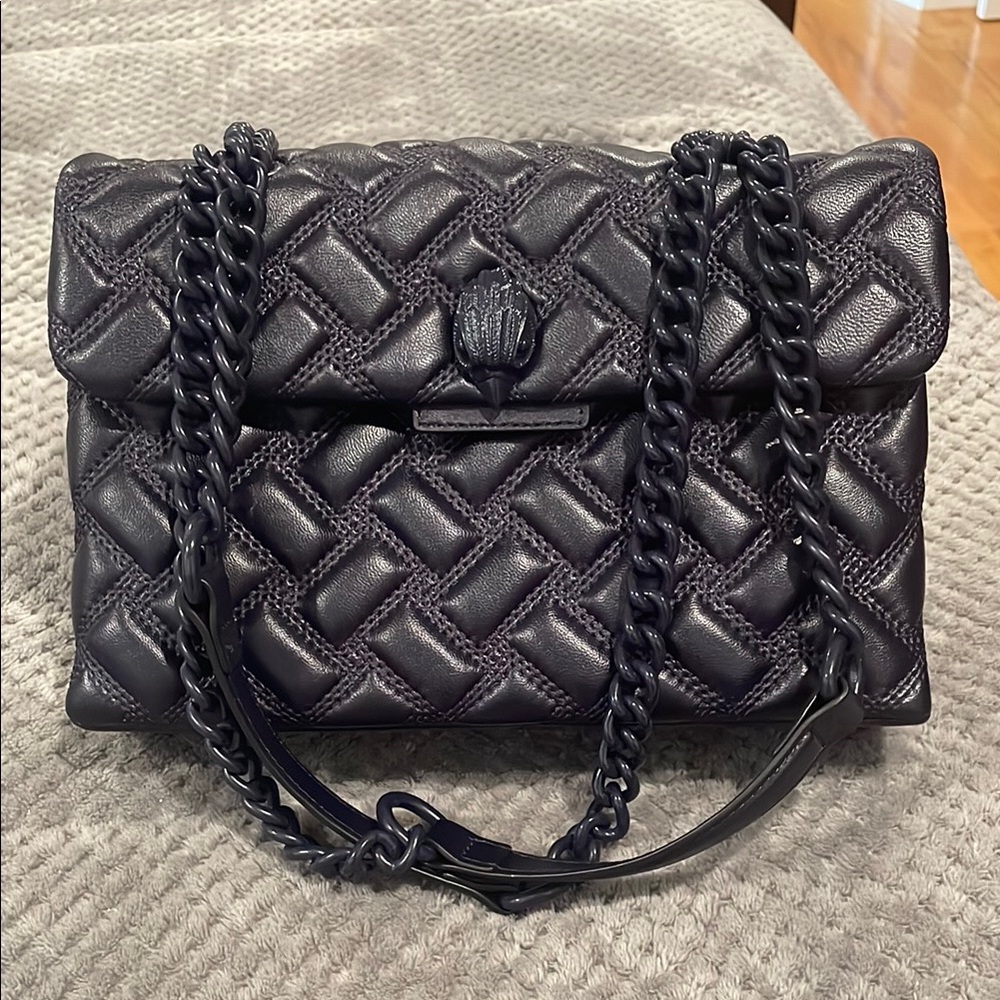 Very dark purple Kurt Geiger Quilted Chain Shoulder Bag